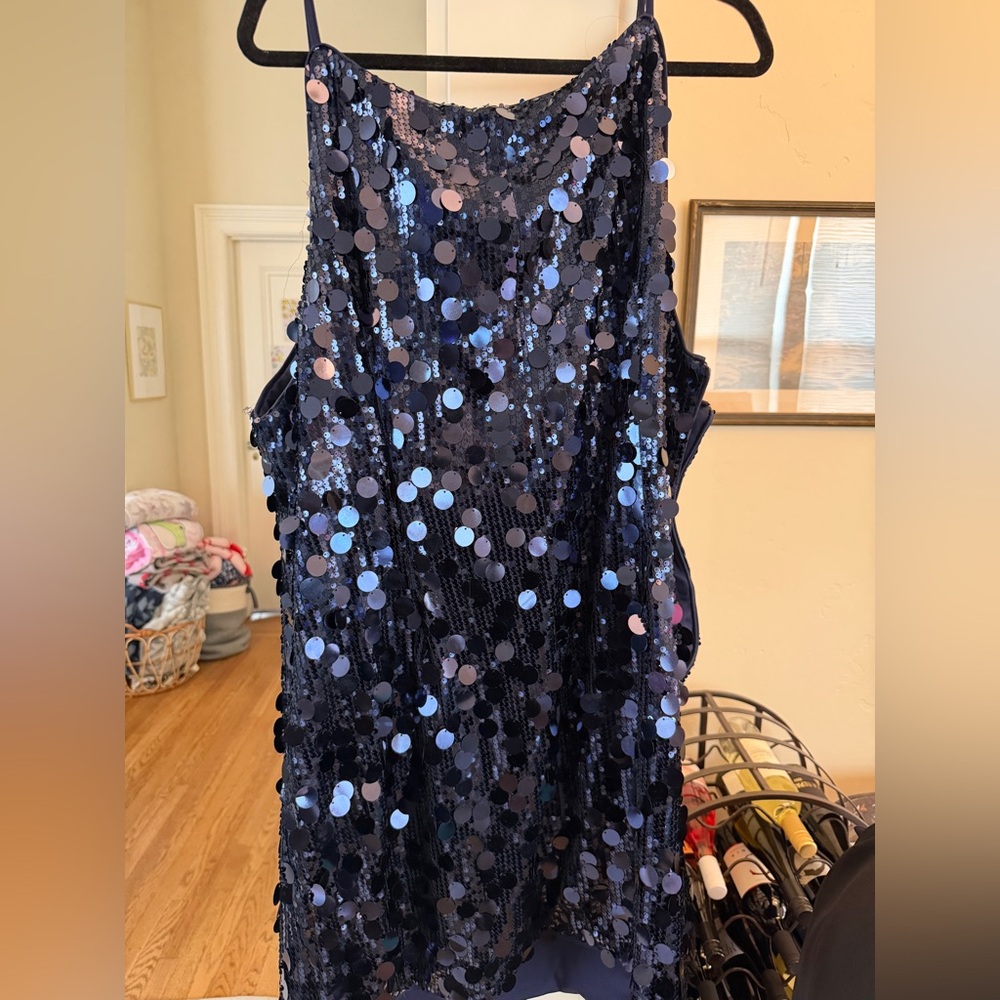 Cider Midnight Blue Sequin Mini Dress - Picture 2 of 2